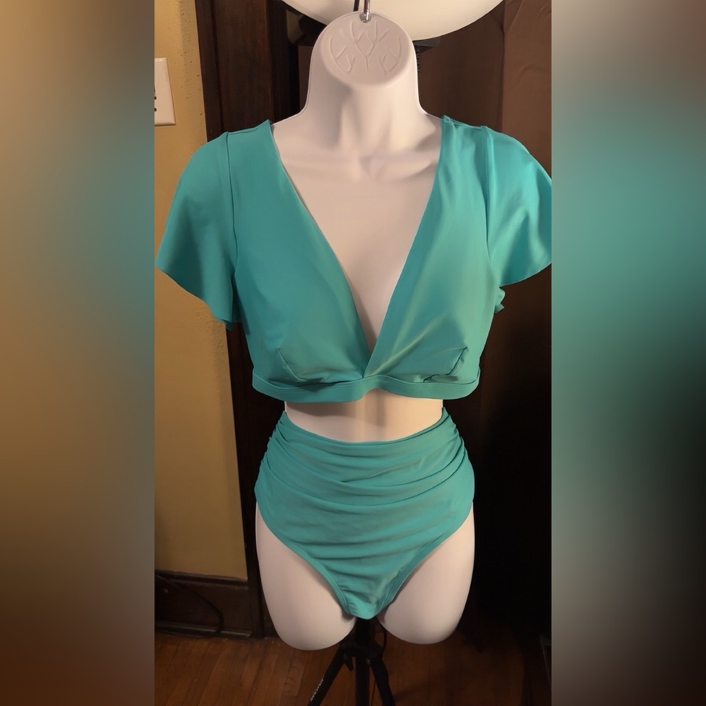 Cupshe Teal Two-Piece Swimsuit